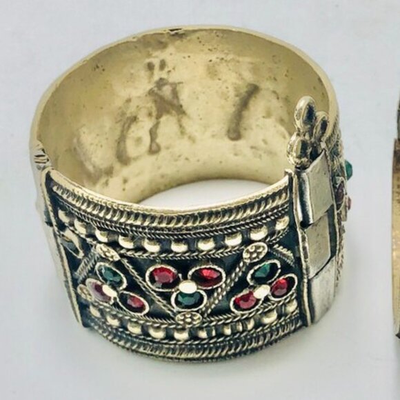 Afghan Vintage Handcuffs Bracelet, Single Cuff, Boho Style, Boho Jewelry - Picture 7 of 7